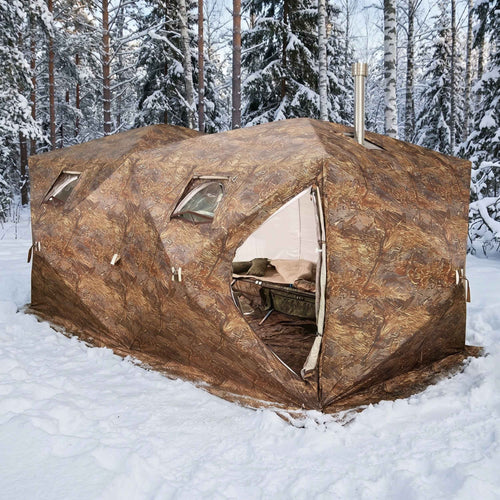 RBM Outdoors Cuboid 4.40 - All-Season Double-Layer Hot Tent with Stove Jack for 2-6 People
