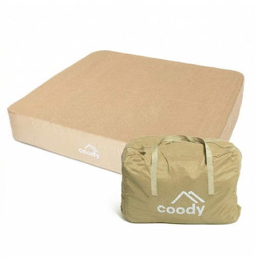 RBM Outdoors Coody Air Mattress Beige King (197×184×35 cm) – Premium Air Bed with Built-in Pump