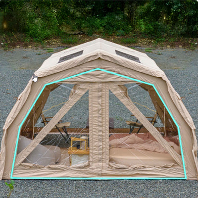 RBM Outdoors Coody Familia AirTent 17.2 PRO Beige (2-10 Person)+Electric Pump+TPU Door Beige+Ground Sheet