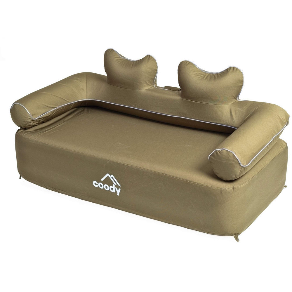 RBM Outdoors Coody Air Sofa Khaki - Inflatable Camping Couch with Built-In Pump