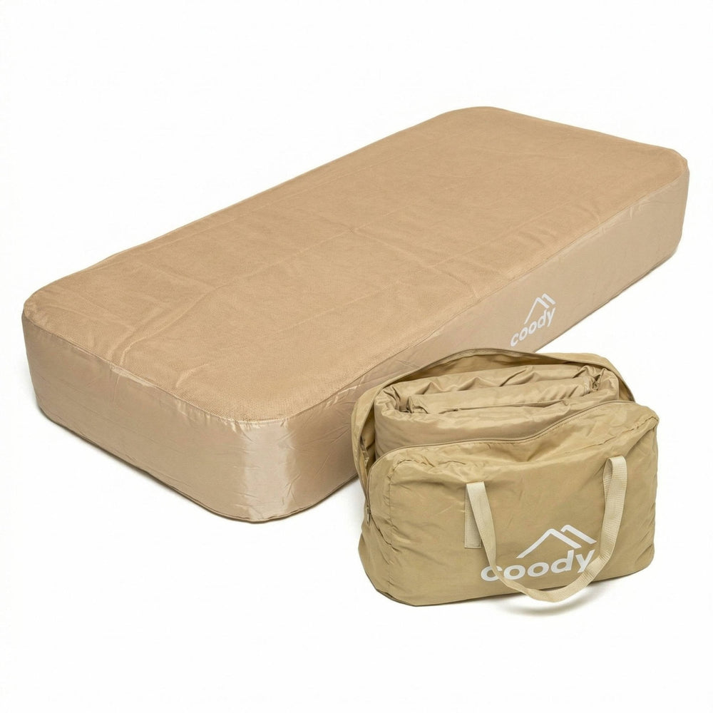 RBM Outdoors Coody Air Mattress Beige Twin XL (197×91×35 cm) – Premium Air Bed with Built-in Pump