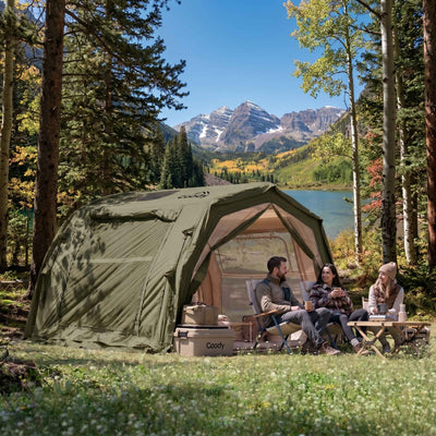 RBM Outdoors Coody 10.0 PRO Forest Green Premium Inflatable Canvas Tent for 2–4 Campers