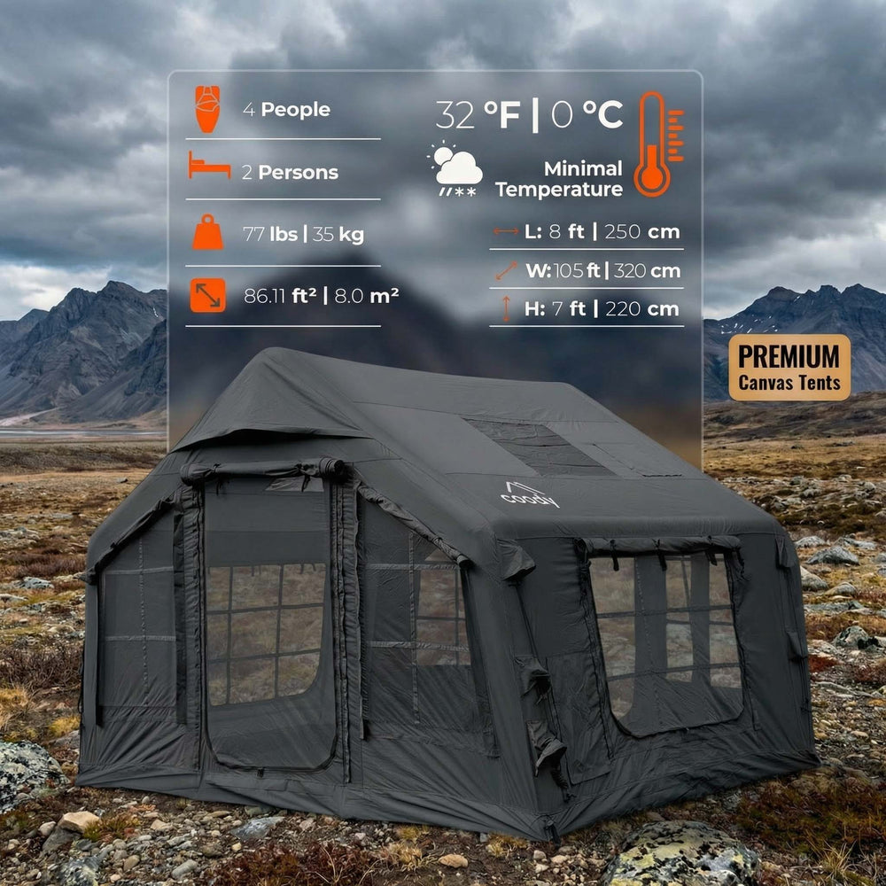 RBM Outdoors Coody 8.0 Gray - Inflatable Tent House for Camping 1-4 person