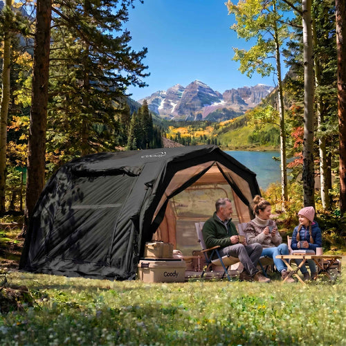 RBM Outdoors Coody 10.0 PRO Black Premium Inflatable Canvas Tent for 2–4 Campers