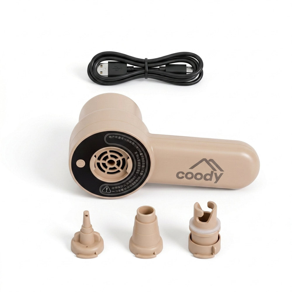 RBM Outdoors Coody Air Pump GR-119P, Portable Air Pump for Coreo Air Mattress, 3 Nozzles, Up to 2 PSI