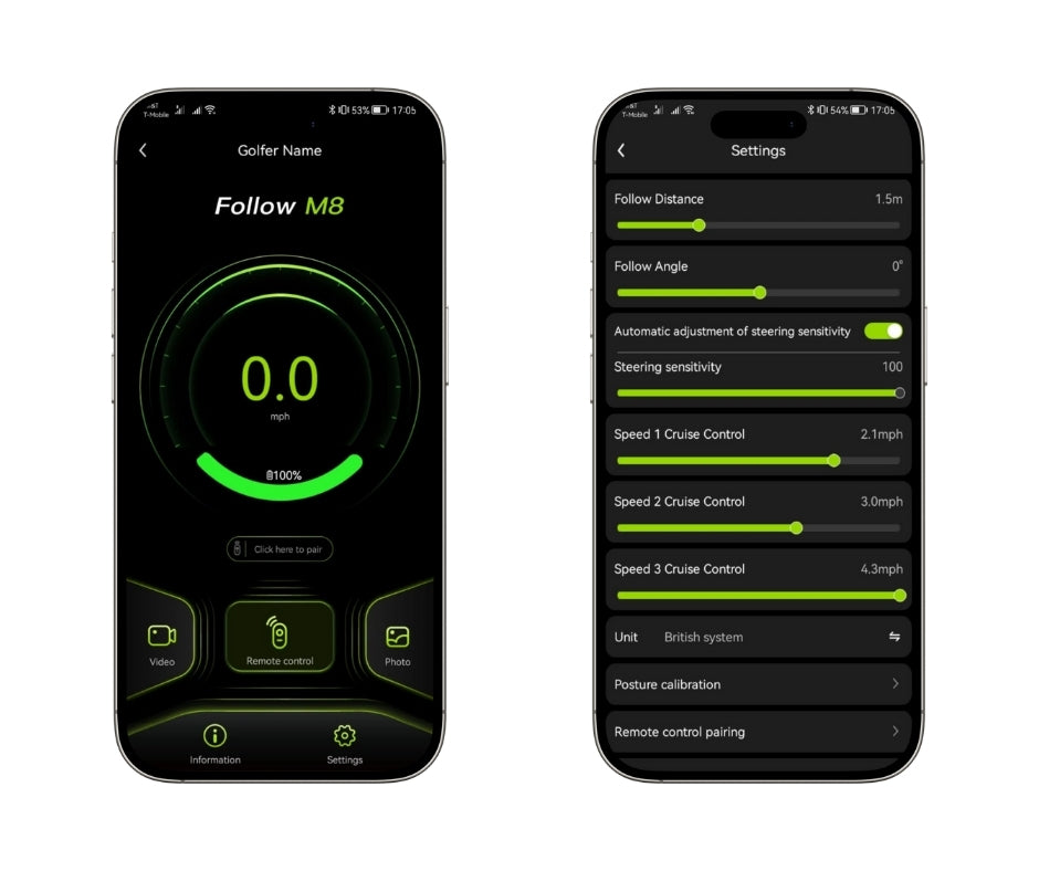 Green Eagle Golf M8 Follow & Remote Electric Golf Push Cart