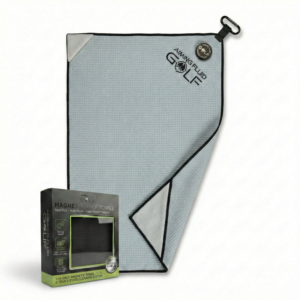 Aiming Fluid Golf - Magna-Anchor™ Magnetic Golf Towel – Stubby (16×24)