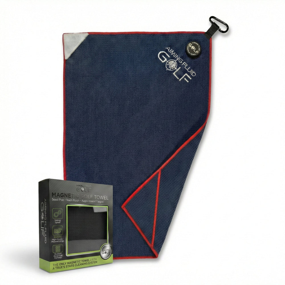 Aiming Fluid Golf - Magna-Anchor™ Magnetic Golf Towel – Stubby (16×24)