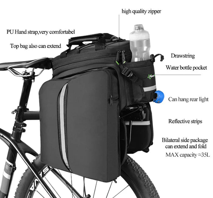 Birch ROCKBROS Bicycle Pannier Bike Bag with Extendable Compartments
