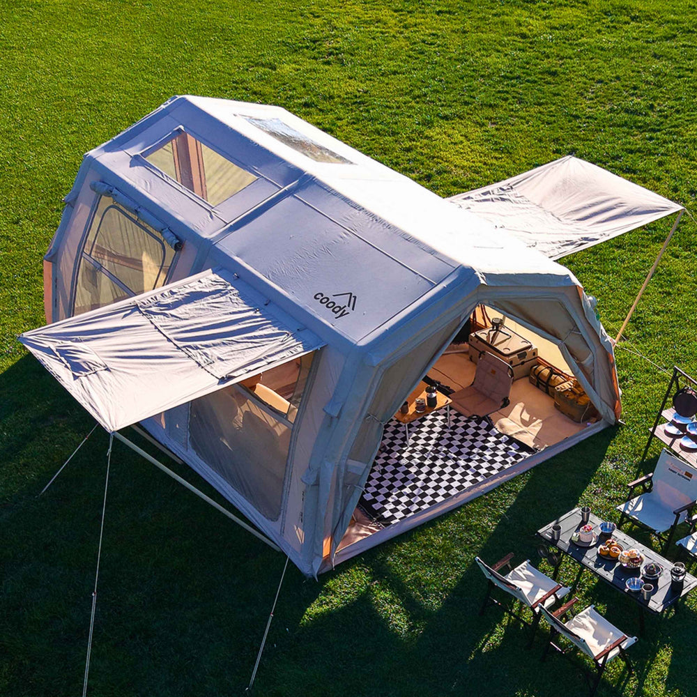 RBM Outdoors Coody Familia AirTent 17.2 Pro Beige- Inflatable Tent for Camping (2-10 Person)
