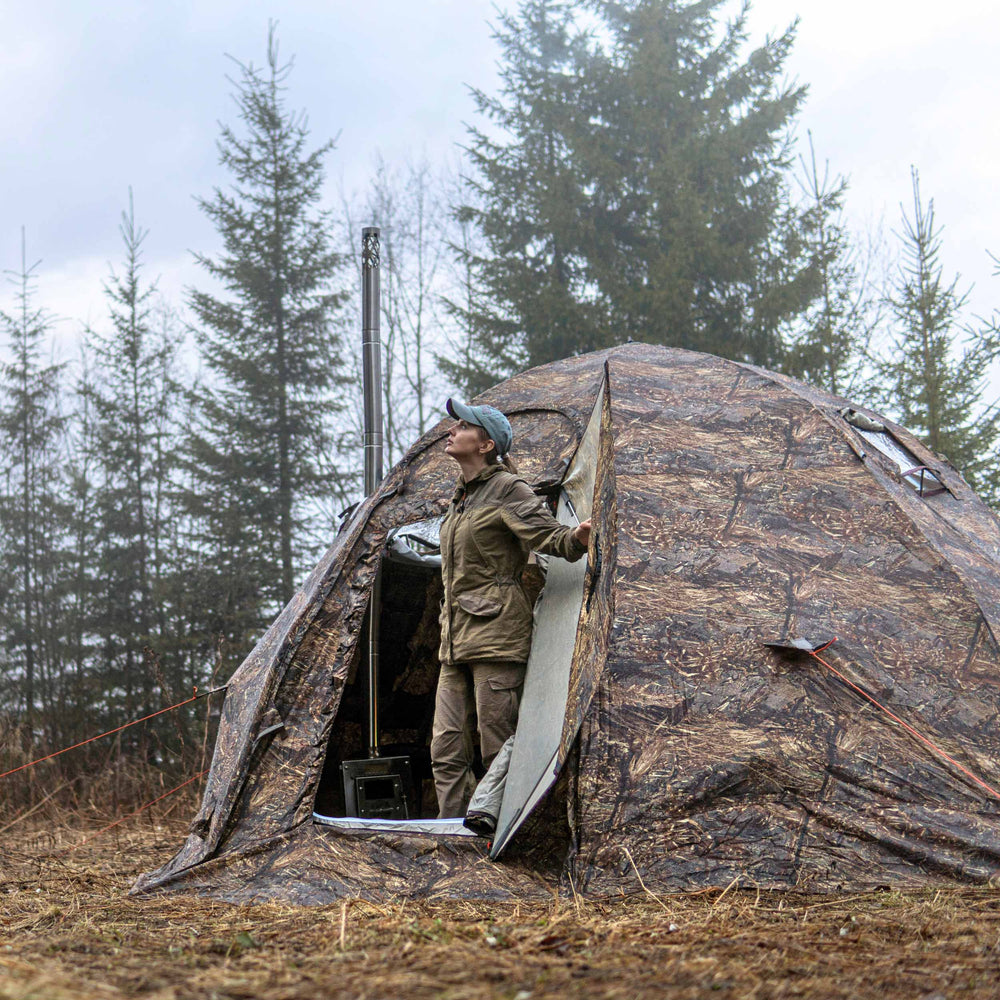 RBM Outdoors UP-5 - All-Seasons Double Layer Hot Tent for 2-6 person