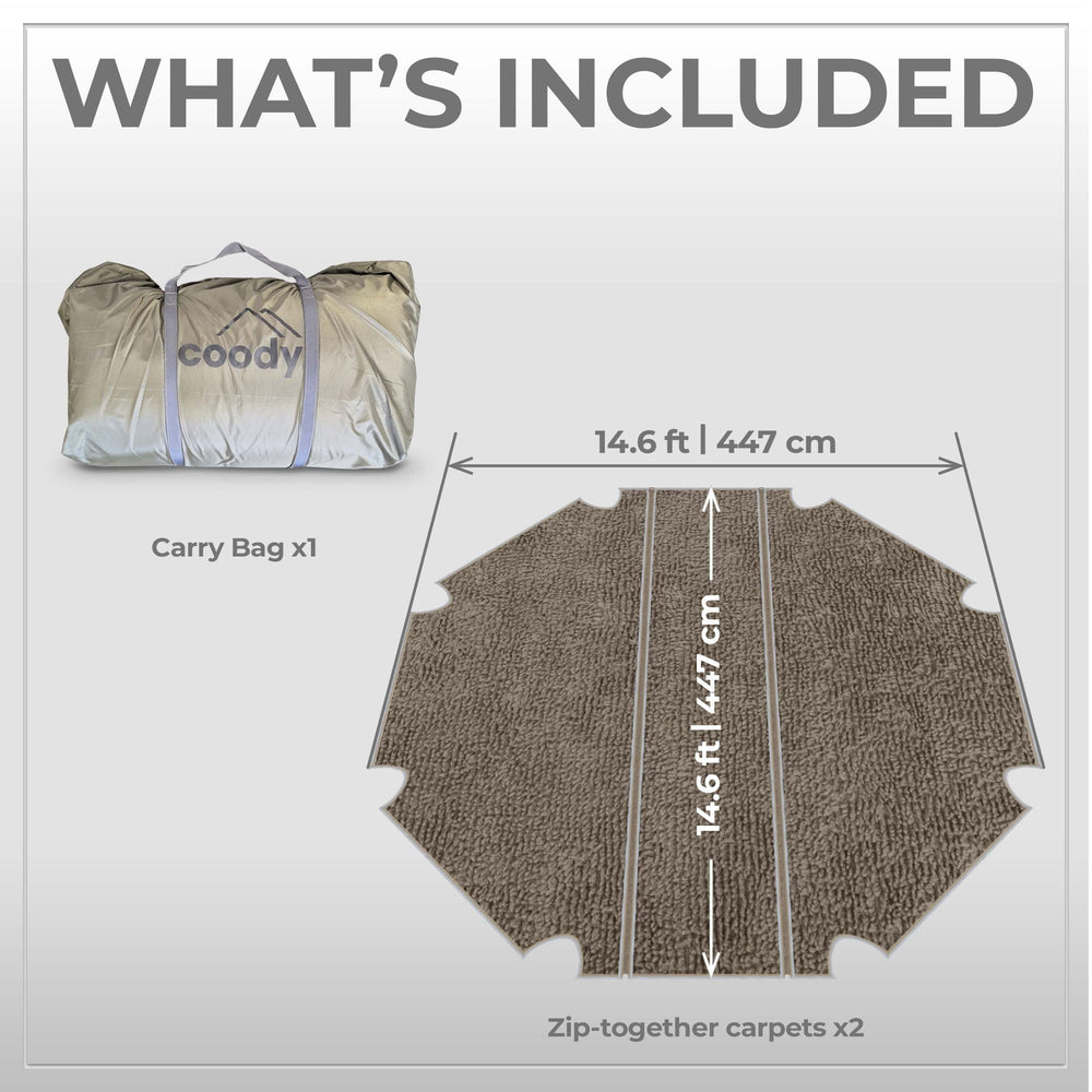 RBM Outdoors Coody Carpet – Tailored for Coody Aurora Dome (Octopus) Tent Forest Green