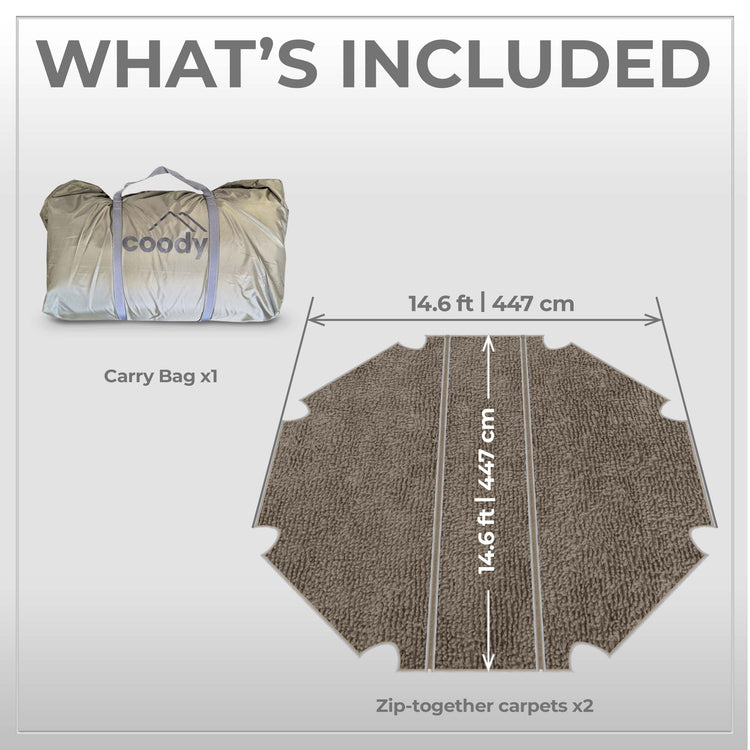 RBM Outdoors Coody Carpet – Tailored for Coody Aurora Dome (Octopus) Tent Forest Green