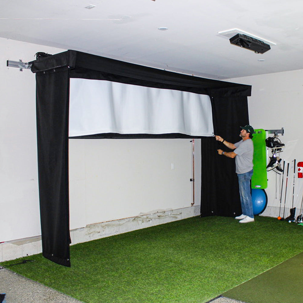 The SportScreen Golf Studio Vanish LITE 13 Retractable Golf Simulator Enclosure