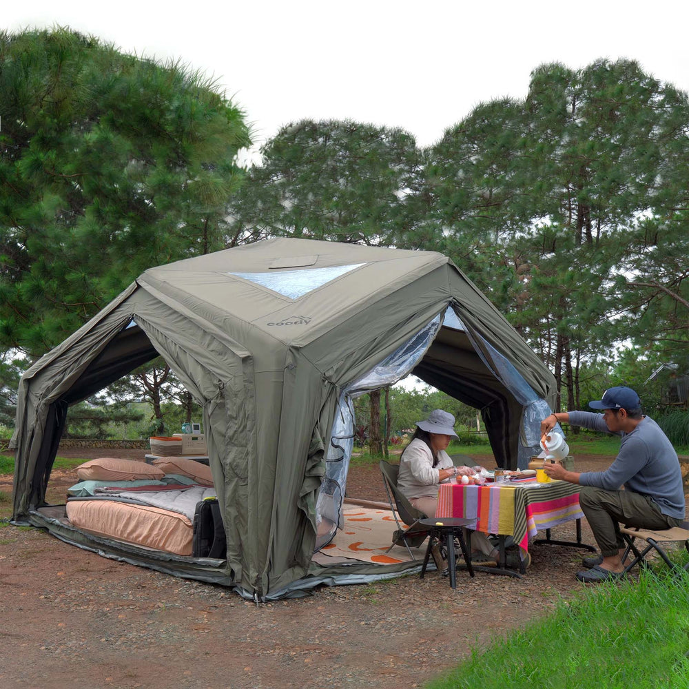 RBM Outdoors Coody Hub Forest Green (2-6 person) + Ground Sheet PVC + Carpet Coody Hub + Electric Pump