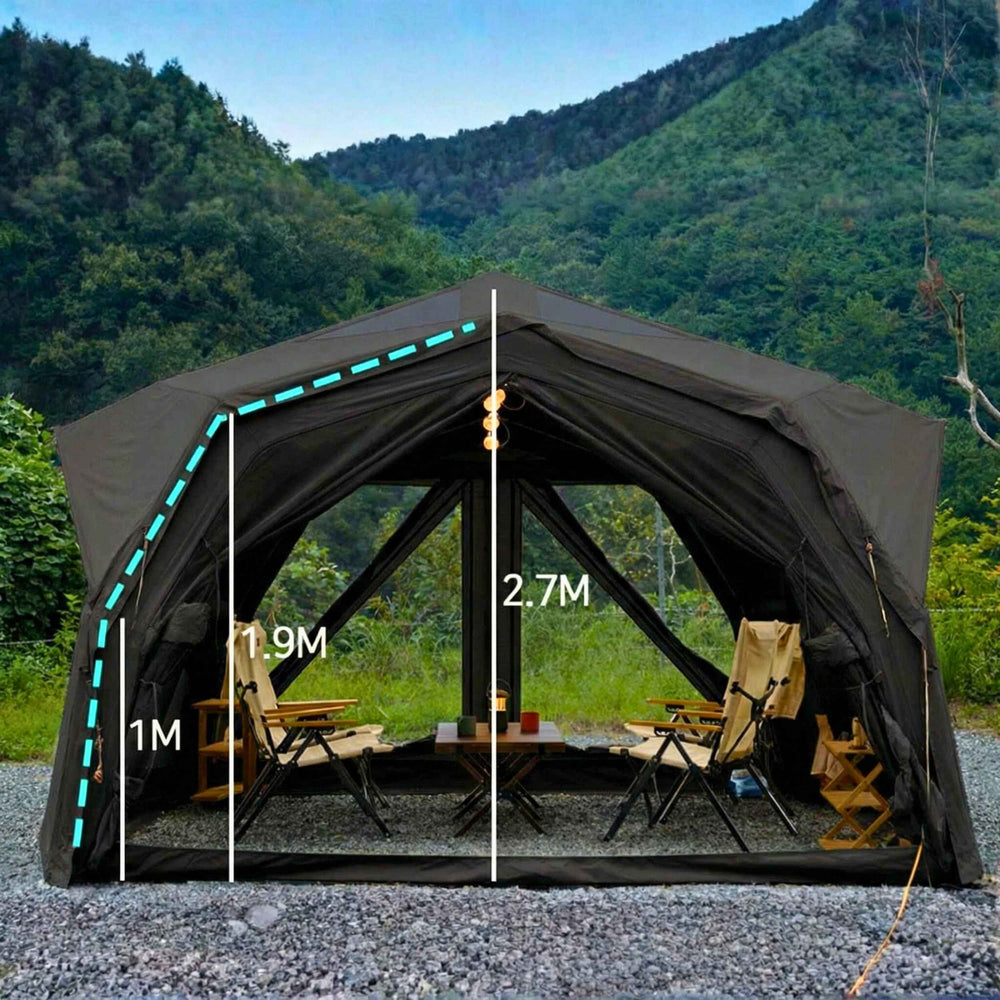 RBM Outdoors Coody Hub Pro Black - Inflatable Tent for Camping (2-6 Person)