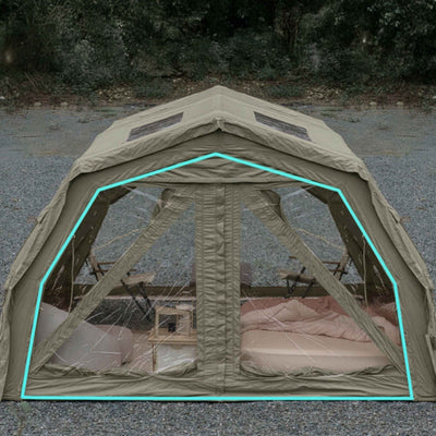 RBM Outdoors Coody Familia AirTent 17.2 PRO Forest Green (2-10 Person)+Electric Pump+TPU Door Forest Green+Ground Sheet