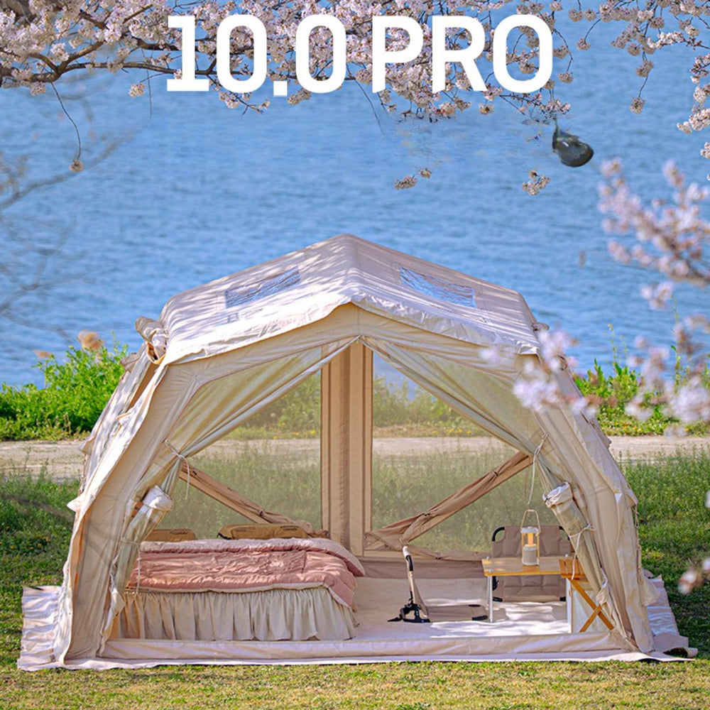 RBM Outdoors Coody 10.0 PRO Beige Premium Inflatable Canvas Tent for 2–4 Campers