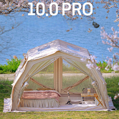RBM Outdoors Coody 10.0 PRO Beige Premium Inflatable Canvas Tent for 2–4 Campers