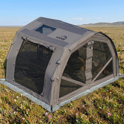 RBM Outdoors Coody 10.0 PRO Gray - Premium Inflatable Canvas Tent for 2–4 Campers
