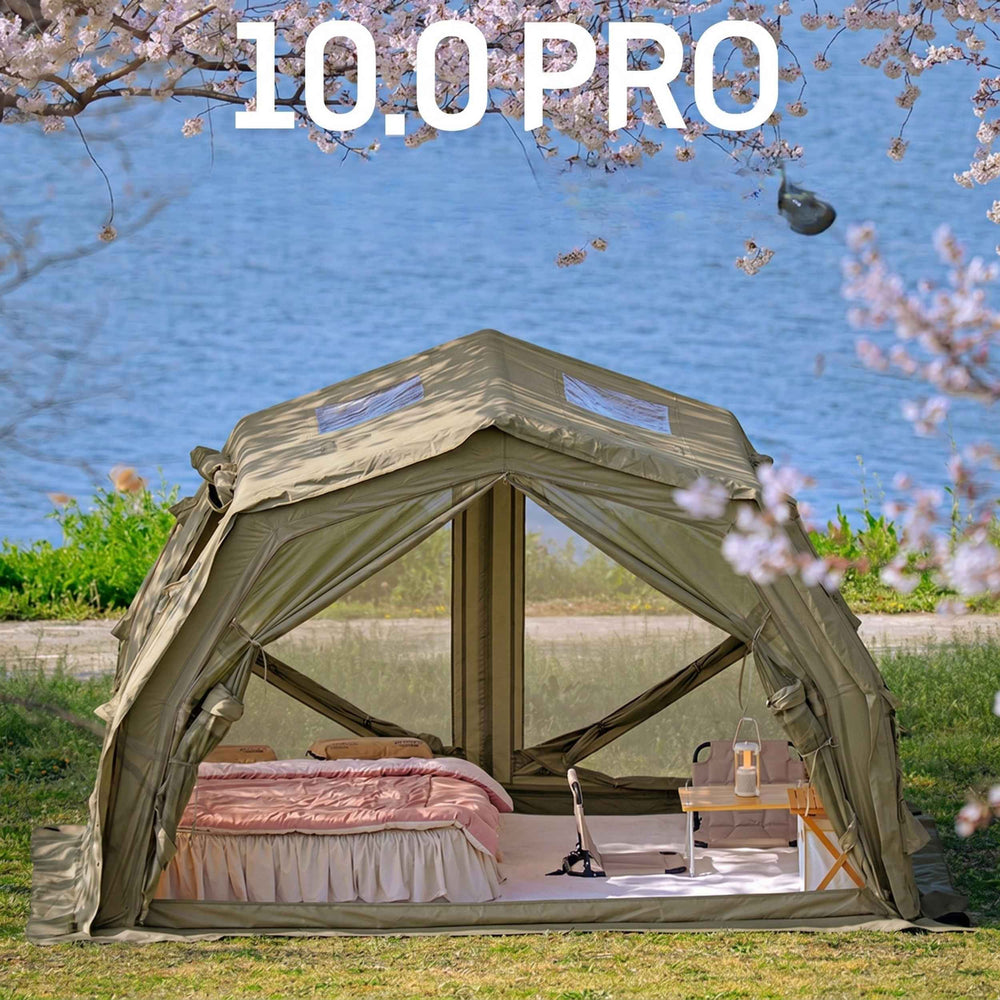 RBM Outdoors Coody 10.0 PRO Forest Green Premium Inflatable Canvas Tent for 2–4 Campers