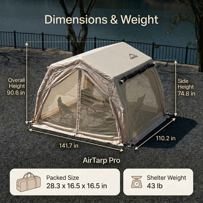 RBM Outdoors Coody AirTarp Pro Inflatable Canopy for 17.2 Pro, 10.0 Pro & Hub Pro - Beige