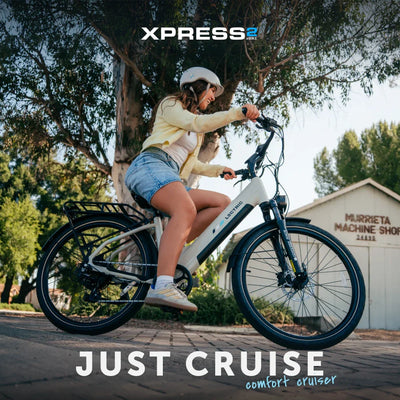 Lectric XPress2 Stratus White Cruiser eBike