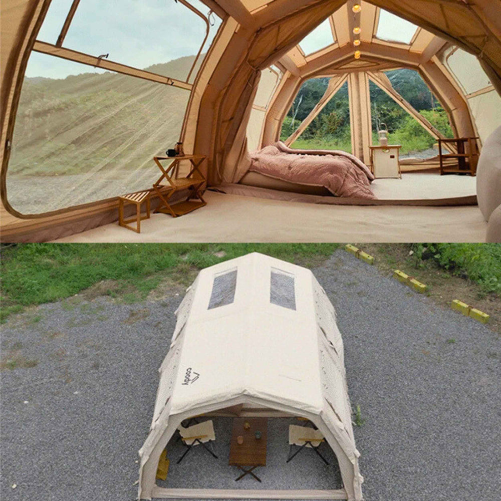 RBM Outdoors Coody Familia AirTent 17.2 Pro Beige- Inflatable Tent for Camping (2-10 Person)