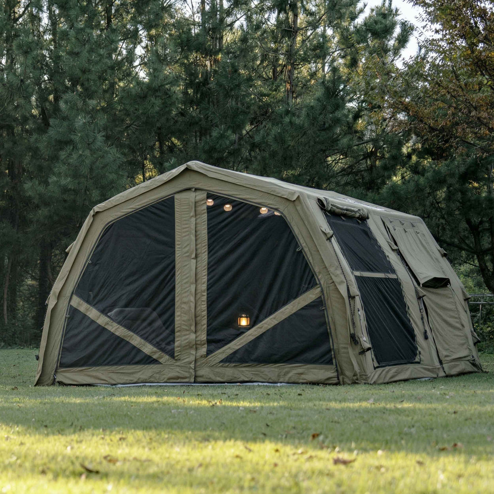 RBM Outdoors Coody Familia AirTent 17.2 Pro Forest Green- Inflatable Tent for Camping (2-10 Person)