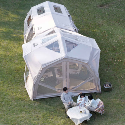RBM Outdoors Coody Familia AirTent 17.2 Pro Beige- Inflatable Tent for Camping (2-10 Person)