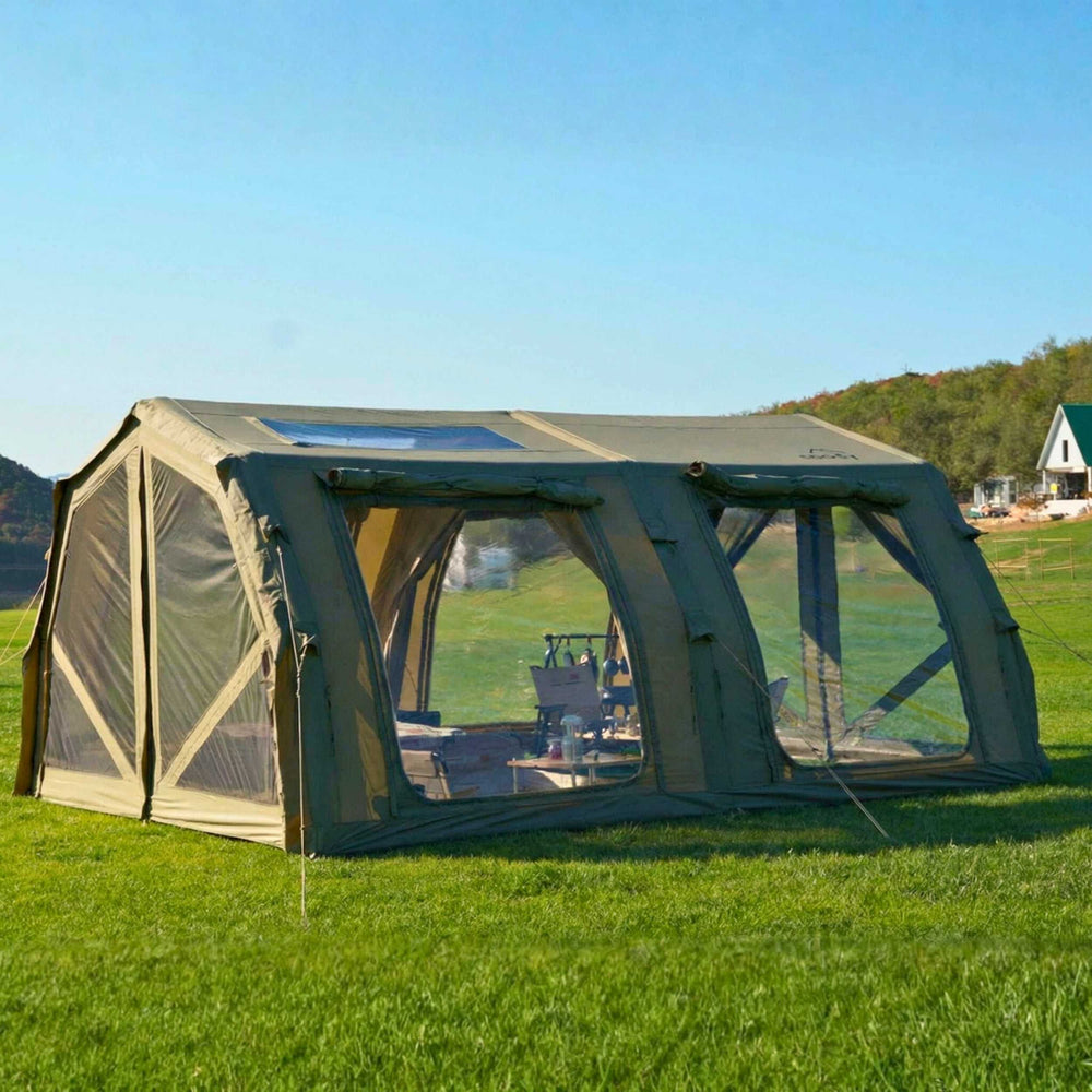RBM Outdoors Coody Familia AirTent 17.2 Pro Forest Green- Inflatable Tent for Camping (2-10 Person)