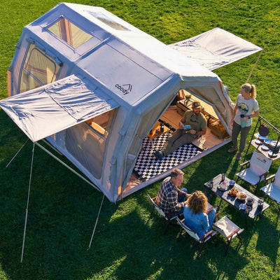 RBM Outdoors Coody Familia AirTent 17.2 PRO Beige (2-10 Person)+Electric Pump+TPU Door Beige+Ground Sheet