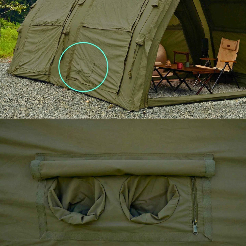 RBM Outdoors Coody Familia AirTent 17.2 Pro Forest Green- Inflatable Tent for Camping (2-10 Person)