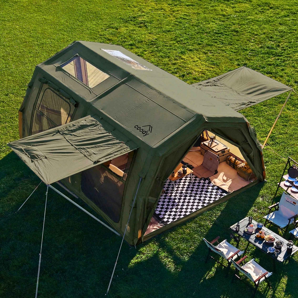 RBM Outdoors Coody Familia AirTent 17.2 Pro Forest Green- Inflatable Tent for Camping (2-10 Person)