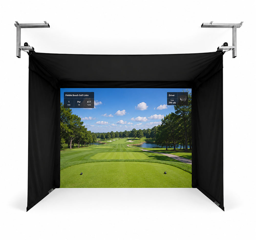 The SportScreen Golf Studio Vanish 11 Retractable Golf Simulator Enclosure