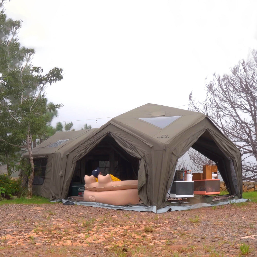RBM Outdoors Coody Hub Forest Green (2-6 person) + Ground Sheet PVC + Carpet Coody Hub + Electric Pump