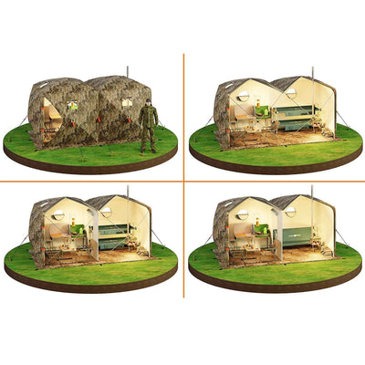 RBM Outdoors Cuboid 4.40 - All-Season Double-Layer Hot Tent with Stove Jack for 2-6 People