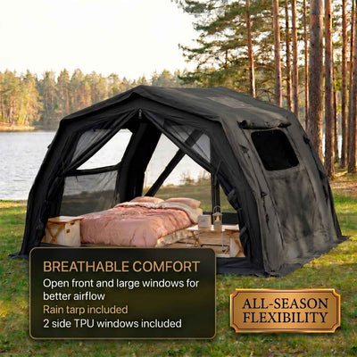 RBM Outdoors Coody 10.0 PRO Black Premium Inflatable Canvas Tent for 2–4 Campers