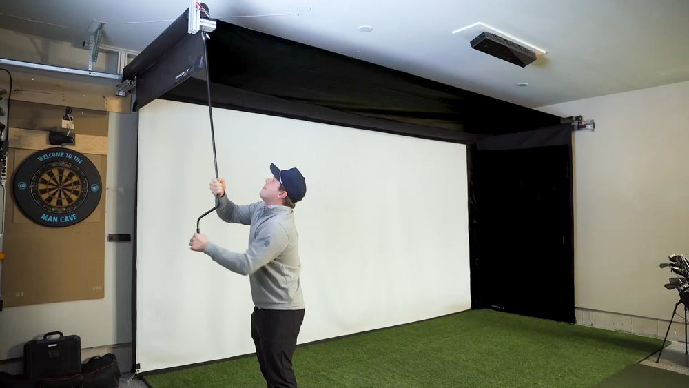The SportScreen Golf Studio Vanish 16 Retractable Golf Simulator Enclosure