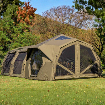 RBM Outdoors Coody Familia AirTent 17.2 Pro Forest Green- Inflatable Tent for Camping (2-10 Person)