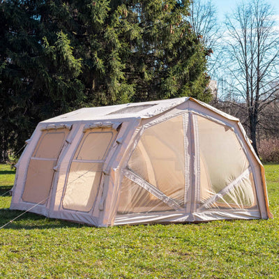 RBM Outdoors Coody Familia AirTent 17.2 PRO Beige (2-10 Person)+Electric Pump+TPU Door Beige+Ground Sheet