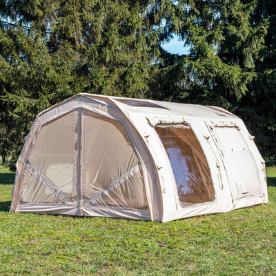 RBM Outdoors Coody Familia AirTent 17.2 PRO Beige (2-10 Person)+Electric Pump+TPU Door Beige+Ground Sheet