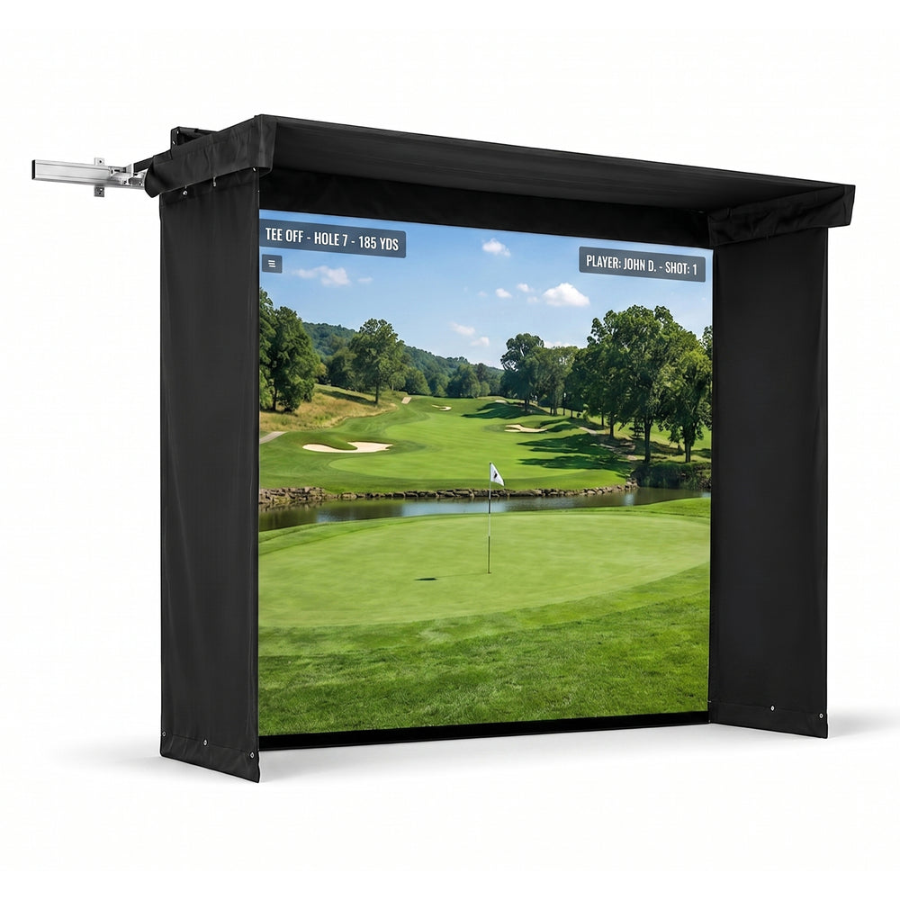 The SportScreen Golf Studio Vanish LITE 9 Retractable Golf Simulator Enclosure
