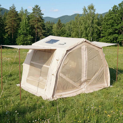 RBM Outdoors Coody 10.0 PRO Beige Premium Inflatable Canvas Tent for 2–4 Campers