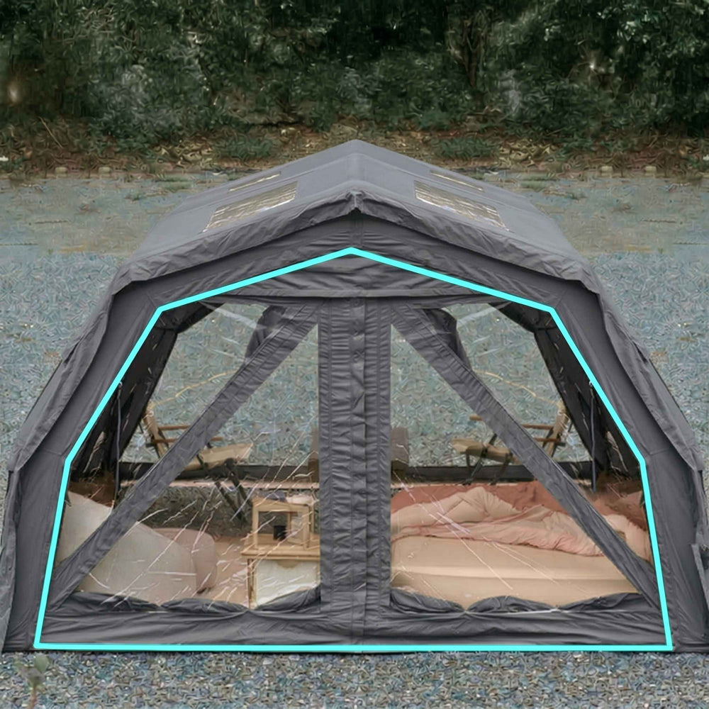 RBM Outdoors Coody Familia AirTent 17.2 PRO Gray (2-10 Person)+Electric Pump+TPU Door Gray+Ground Sheet