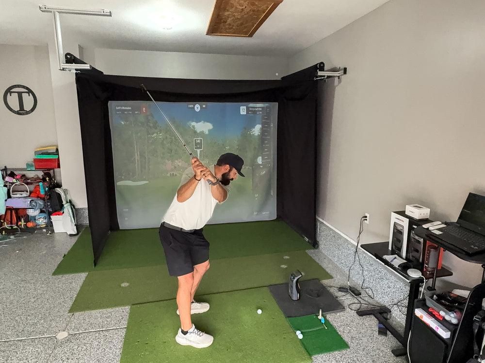 The SportScreen Golf Studio Vanish 11 Retractable Golf Simulator Enclosure