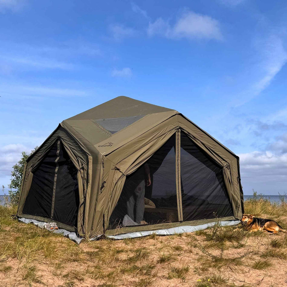 RBM Outdoors Coody Hub Forest Green (2-6 person) + Ground Sheet PVC + Carpet Coody Hub + Electric Pump