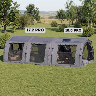 RBM Outdoors Coody 10.0 PRO Gray - Premium Inflatable Canvas Tent for 2–4 Campers