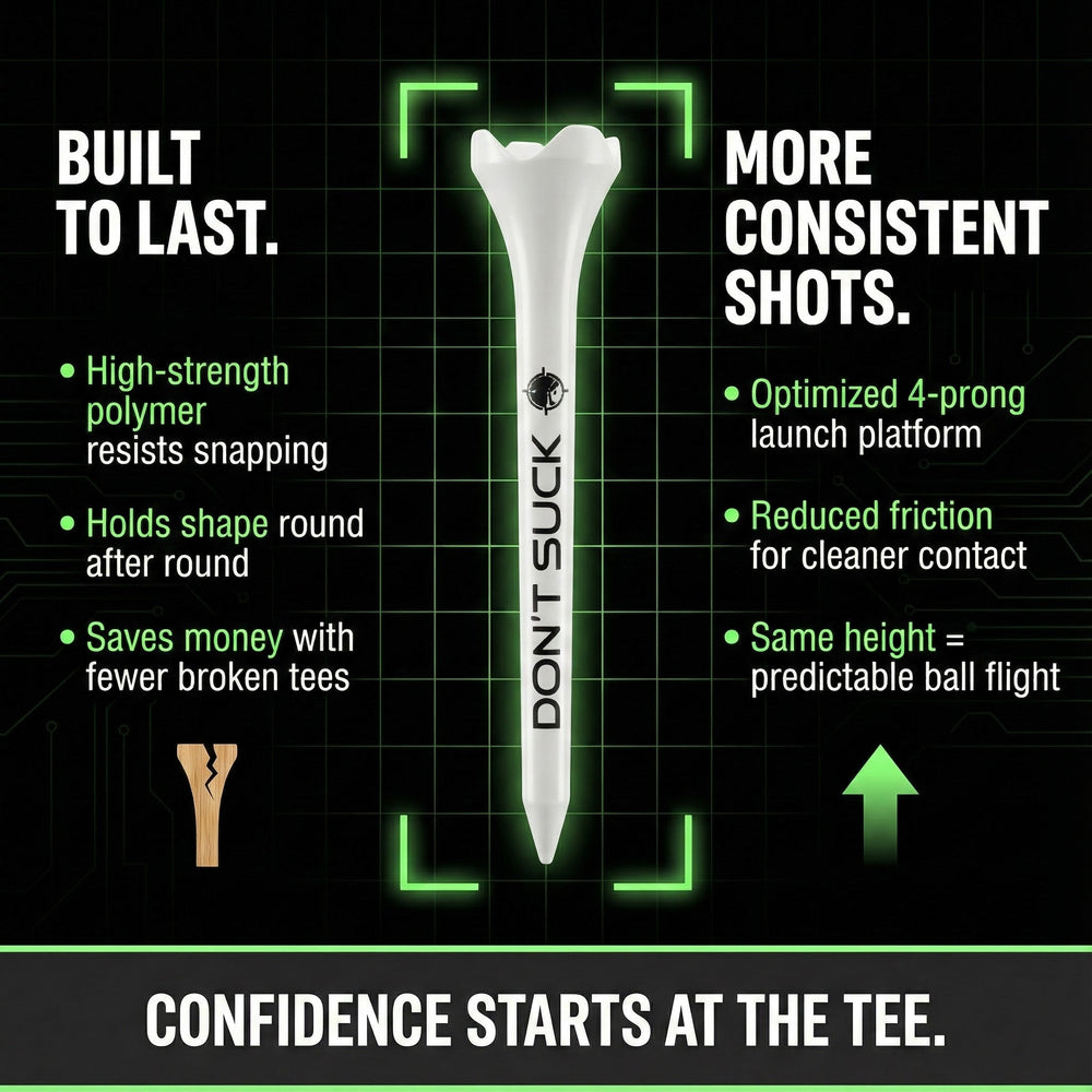 Aiming Fluid Golf - DON’T SUCK™ Golf Tees – PureFlight™ 4-Prong Design (50-Pack)