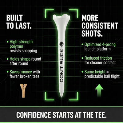 Aiming Fluid Golf - DON’T SUCK™ Golf Tees – PureFlight™ 4-Prong Design (50-Pack)